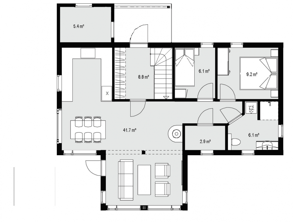 Планировка дома 1 этаж