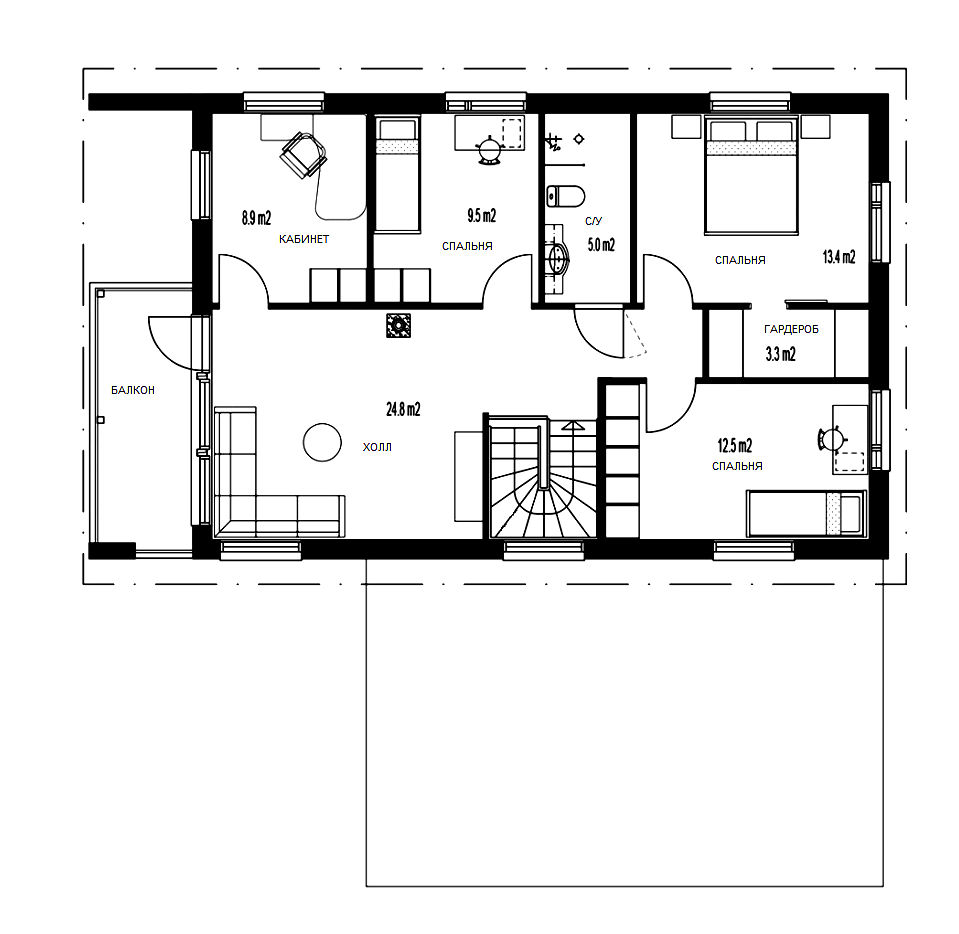 Проект дома 2 этаж