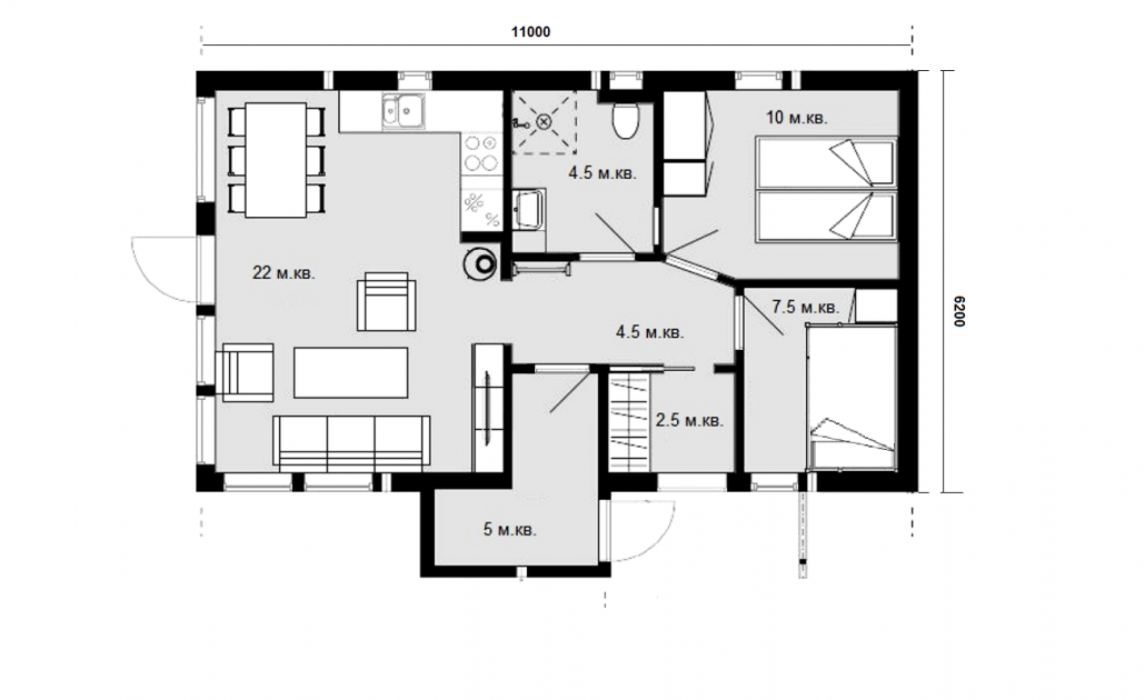 Планировка дома 1 этаж